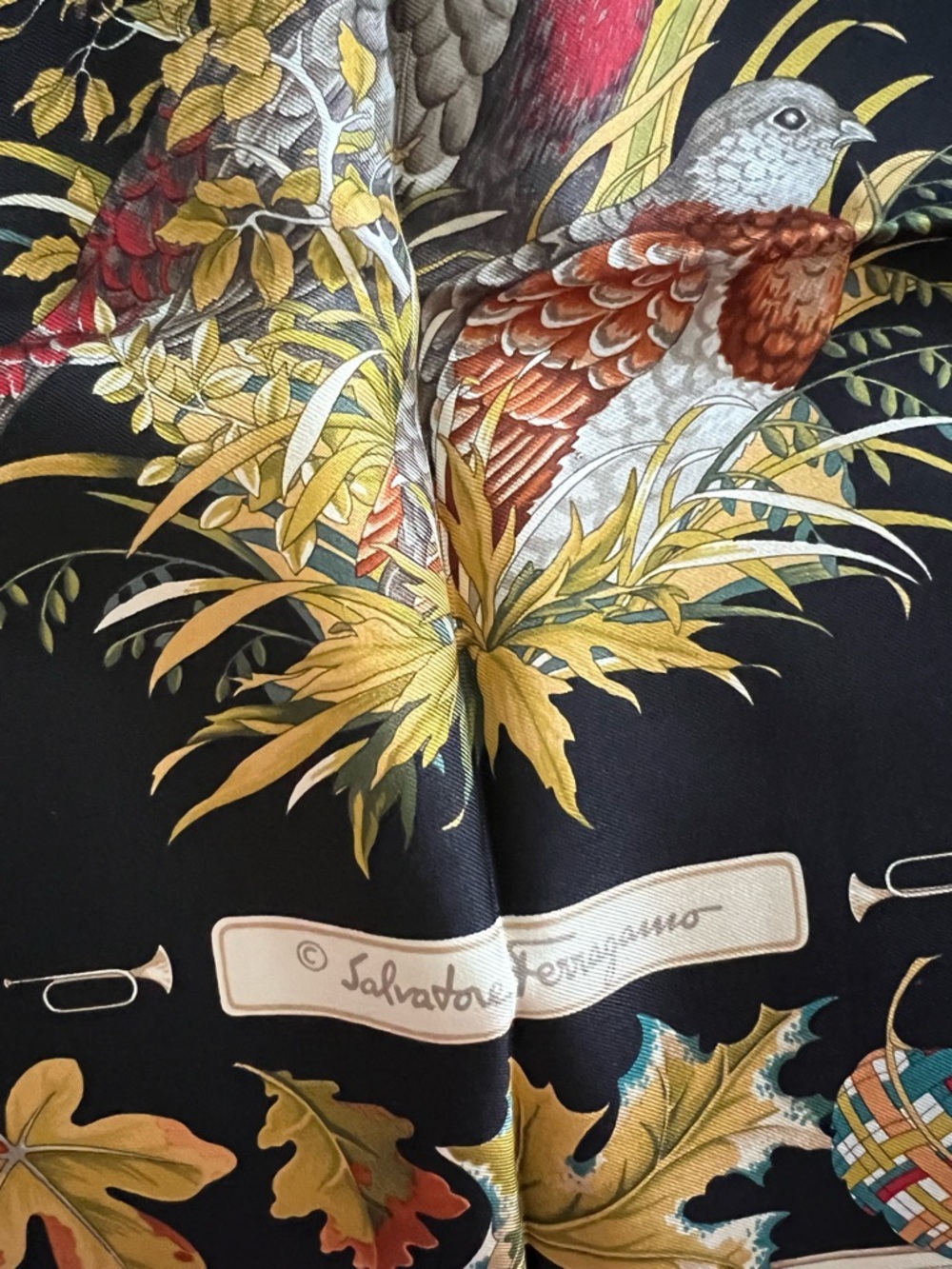 SALVATORE FERRAGAMO “Birds of a Feather” Silk Scarf - Picture 8 of 14